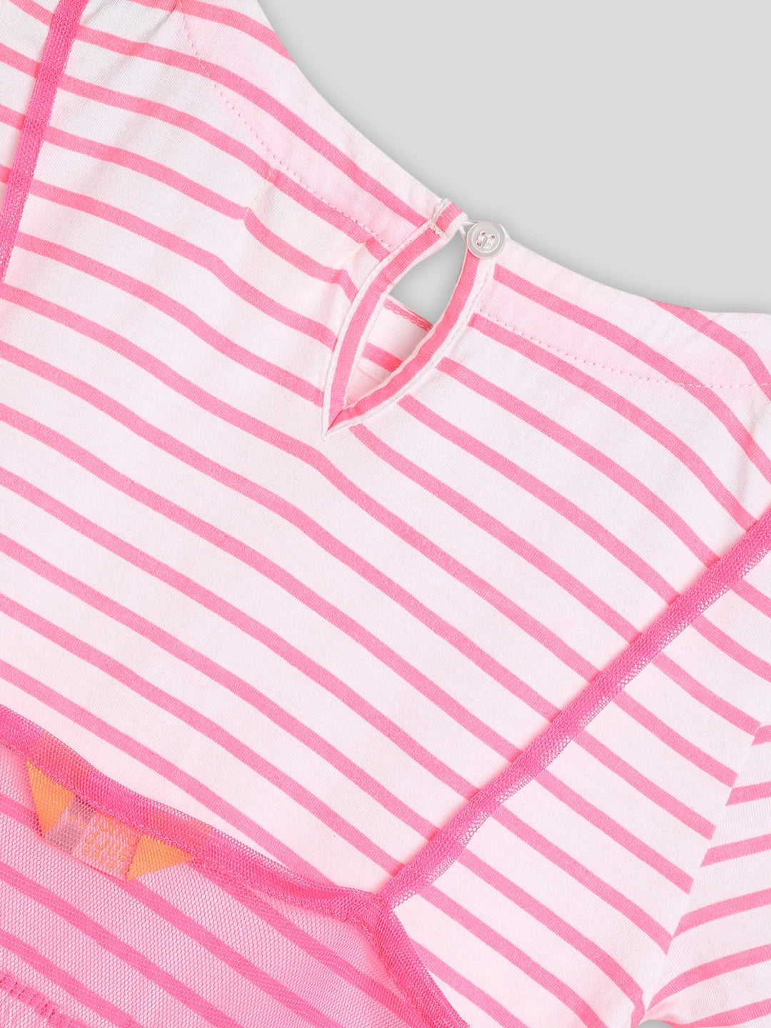 Pink Dress Set with Striped Dress & Tulle 3 Piece Set