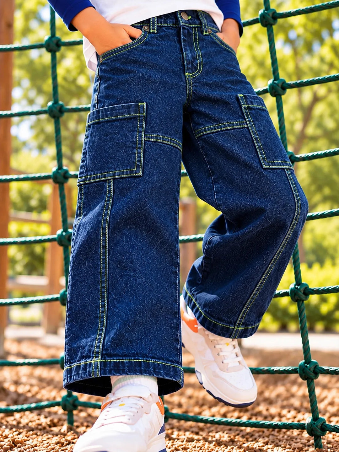 Panelled Cargo Denim