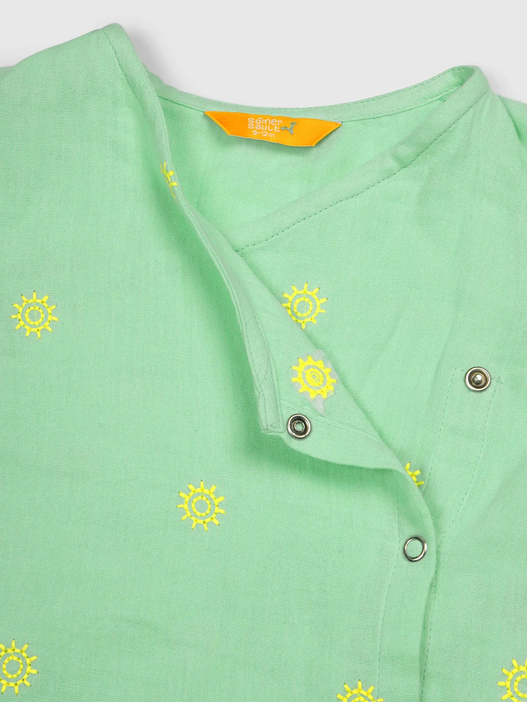 Minty Wrap Around Cotton Jhabla Set