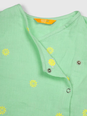 Minty Wrap Around Cotton Jhabla Set