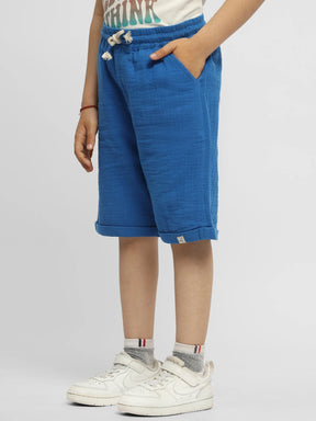Ocean Crinkled Cotton Bermuda Shorts