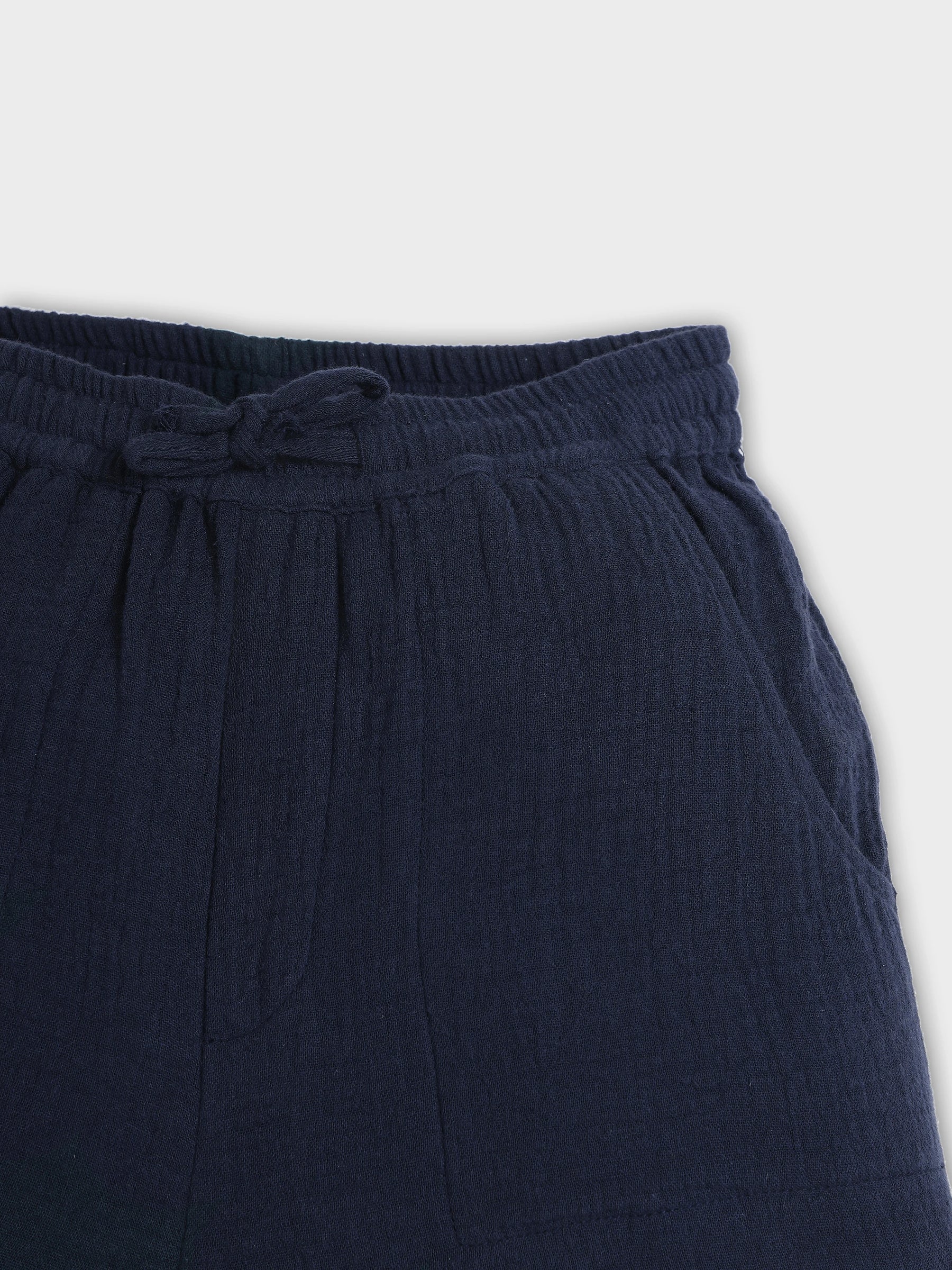 Deep Sea Striped Cotton Shorts
