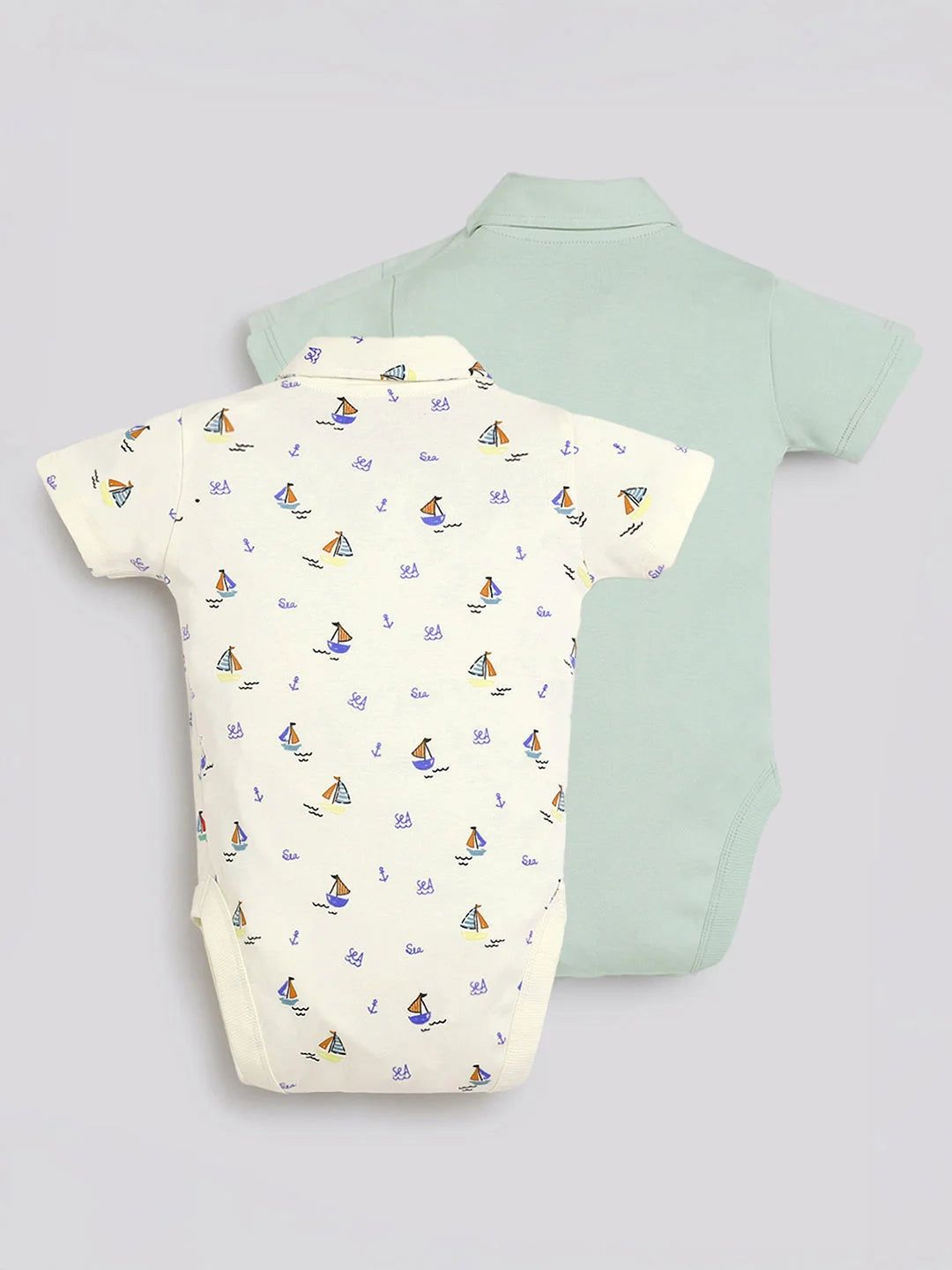 Little Sailor Cotton Bodysuit- Pack of 2