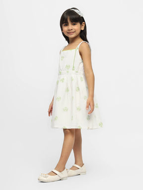Flora Embroidered Cotton Fit & Flare Dress