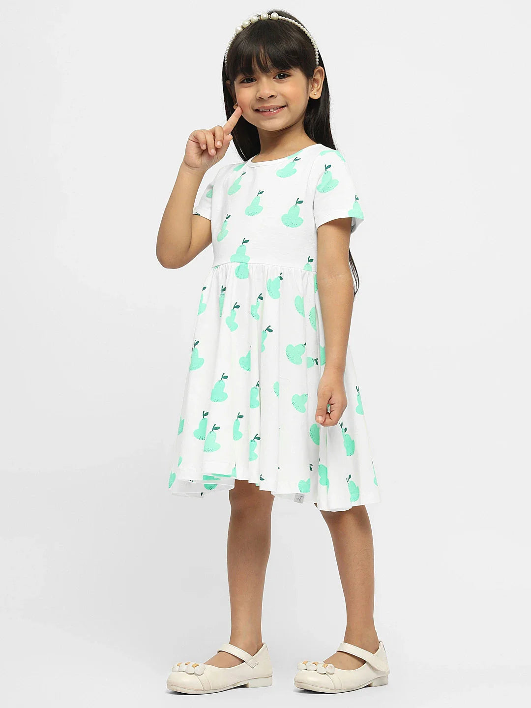 Pear Goodness Cotton A-Line Dress