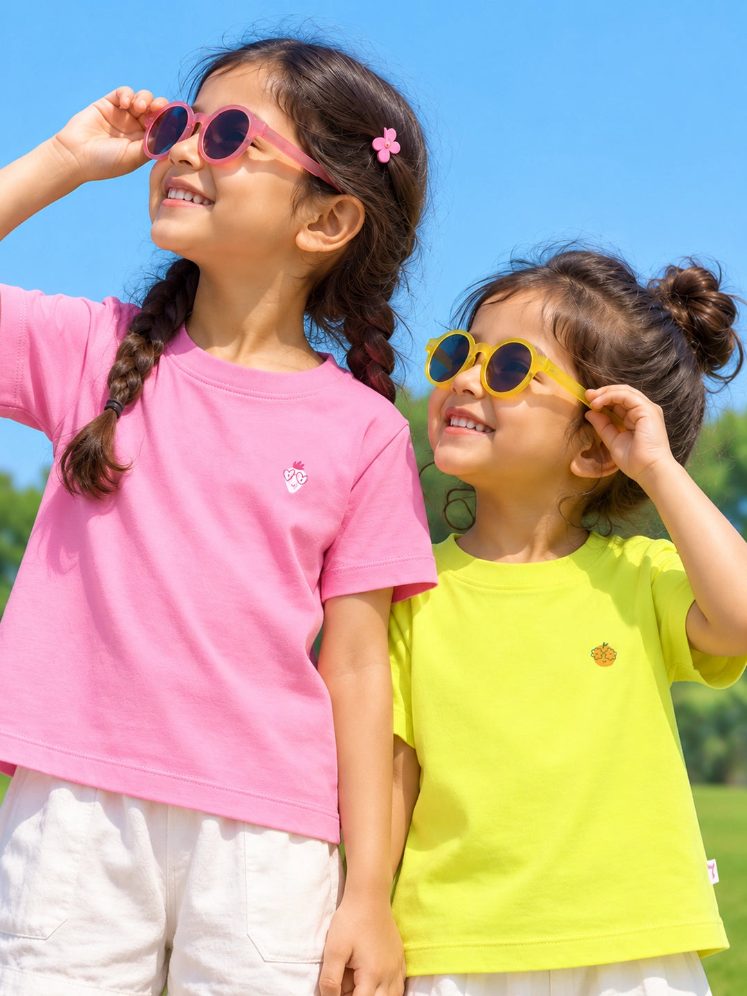 Pack of 2 Half Sleeves Girl's T-Shirts