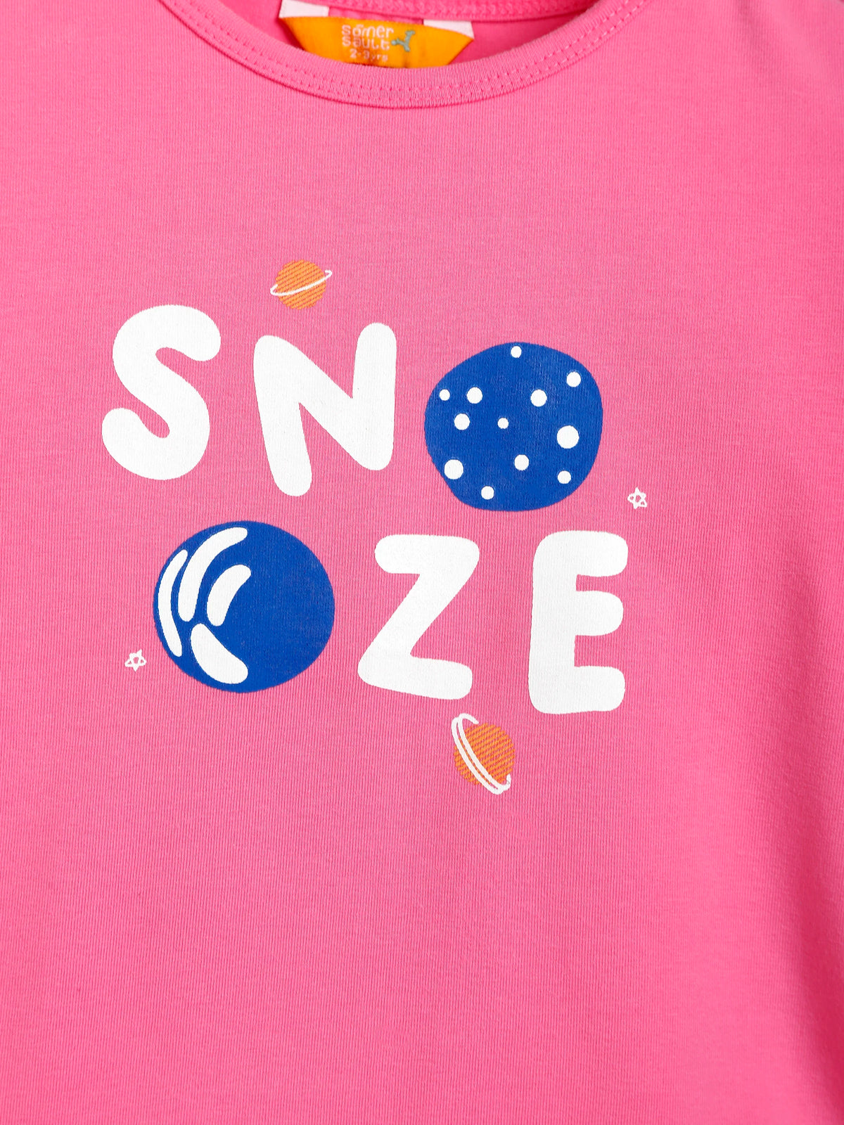 Snooze Pink Tee & Gingham Shorts Set