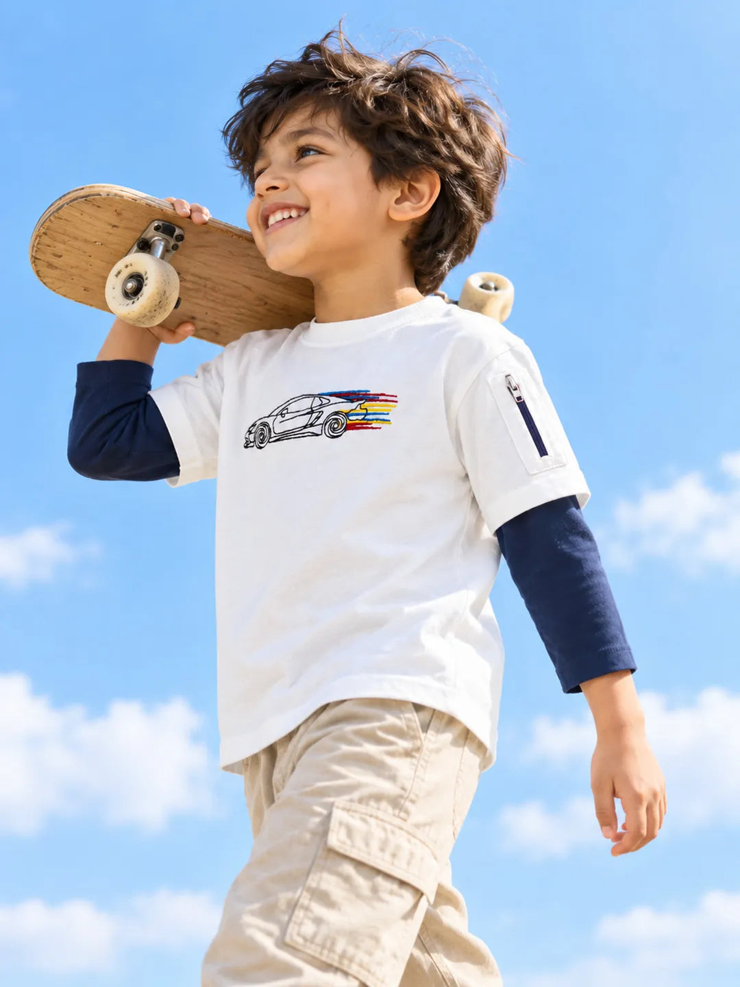 Dual Sleeve Cotton T-Shirt