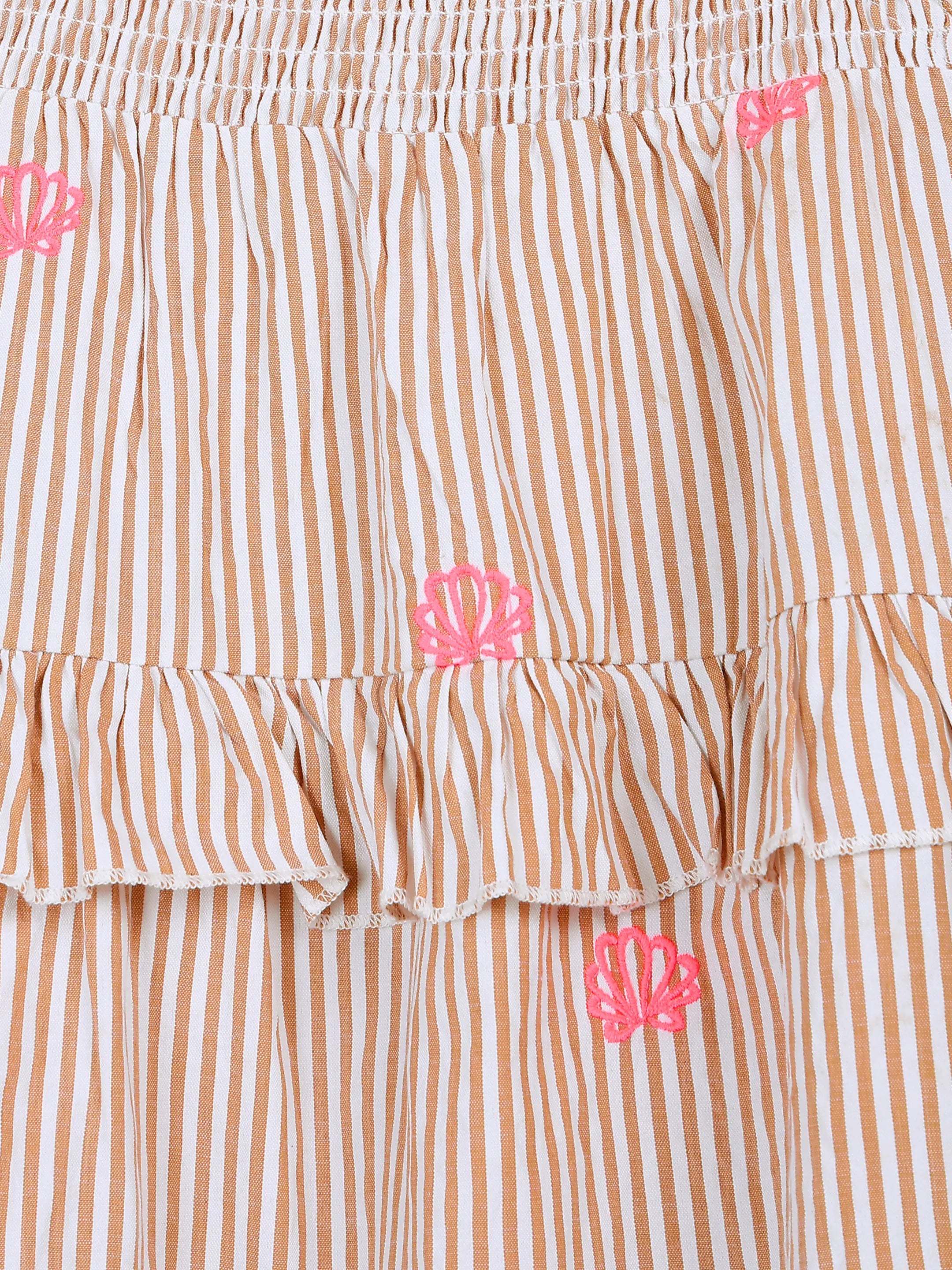 Striped Embroidery Dress