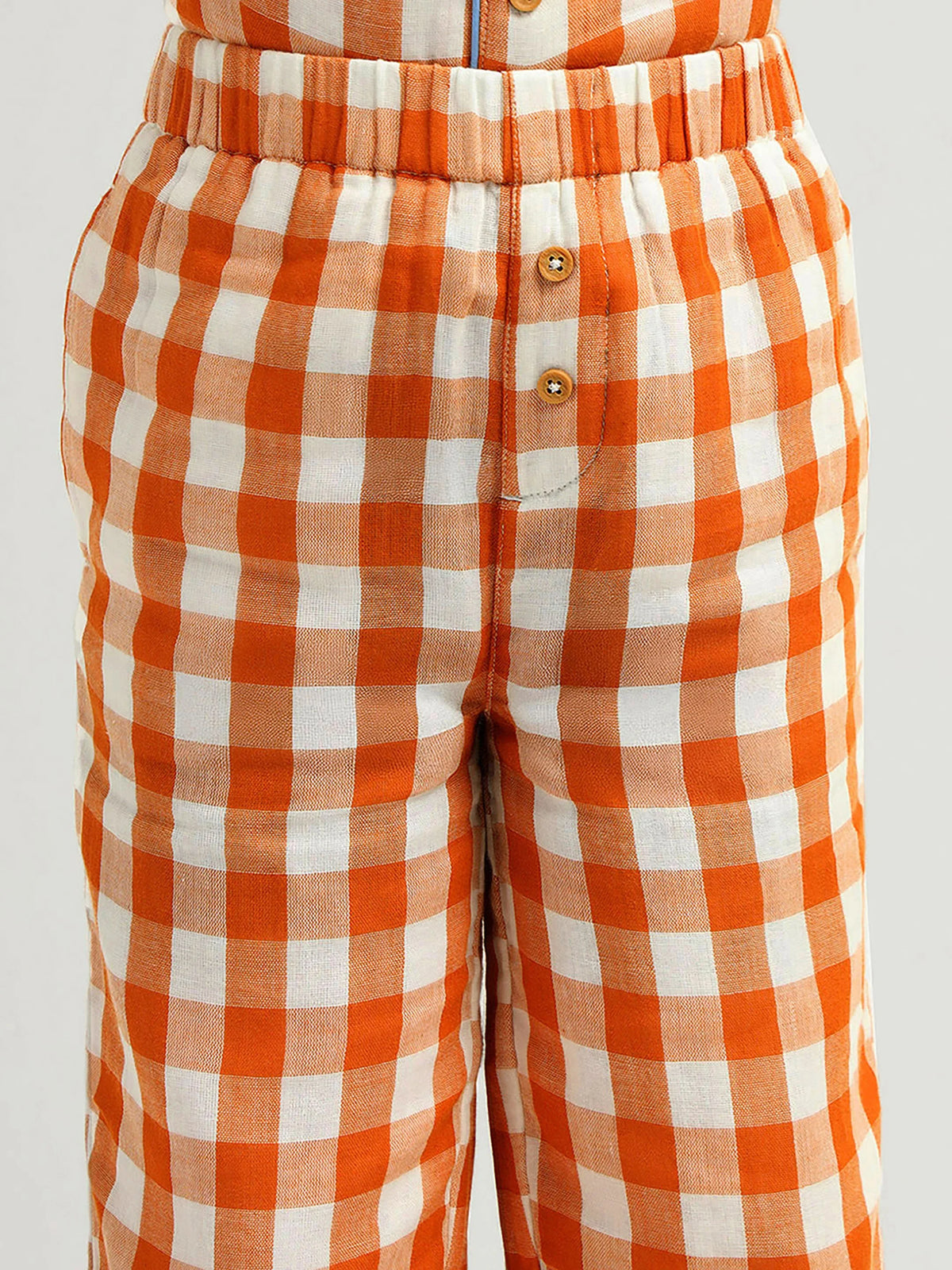 Gingham Cotton Shirt & Pant Set