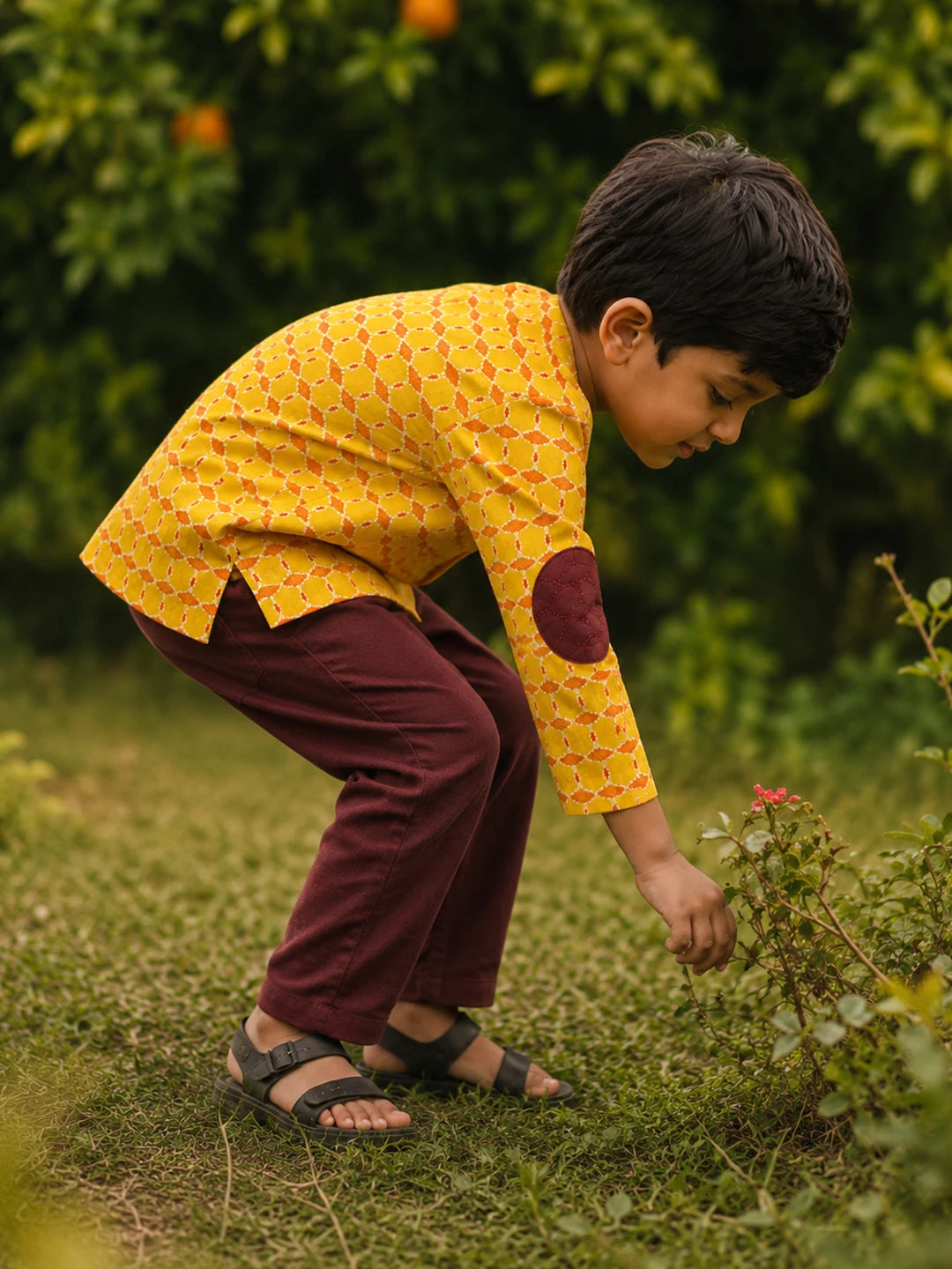 Elbow Patch Kurta Pajama Set