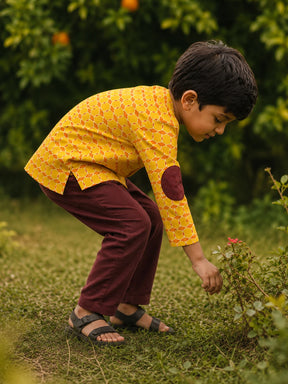 Elbow Patch Kurta Pajama Set
