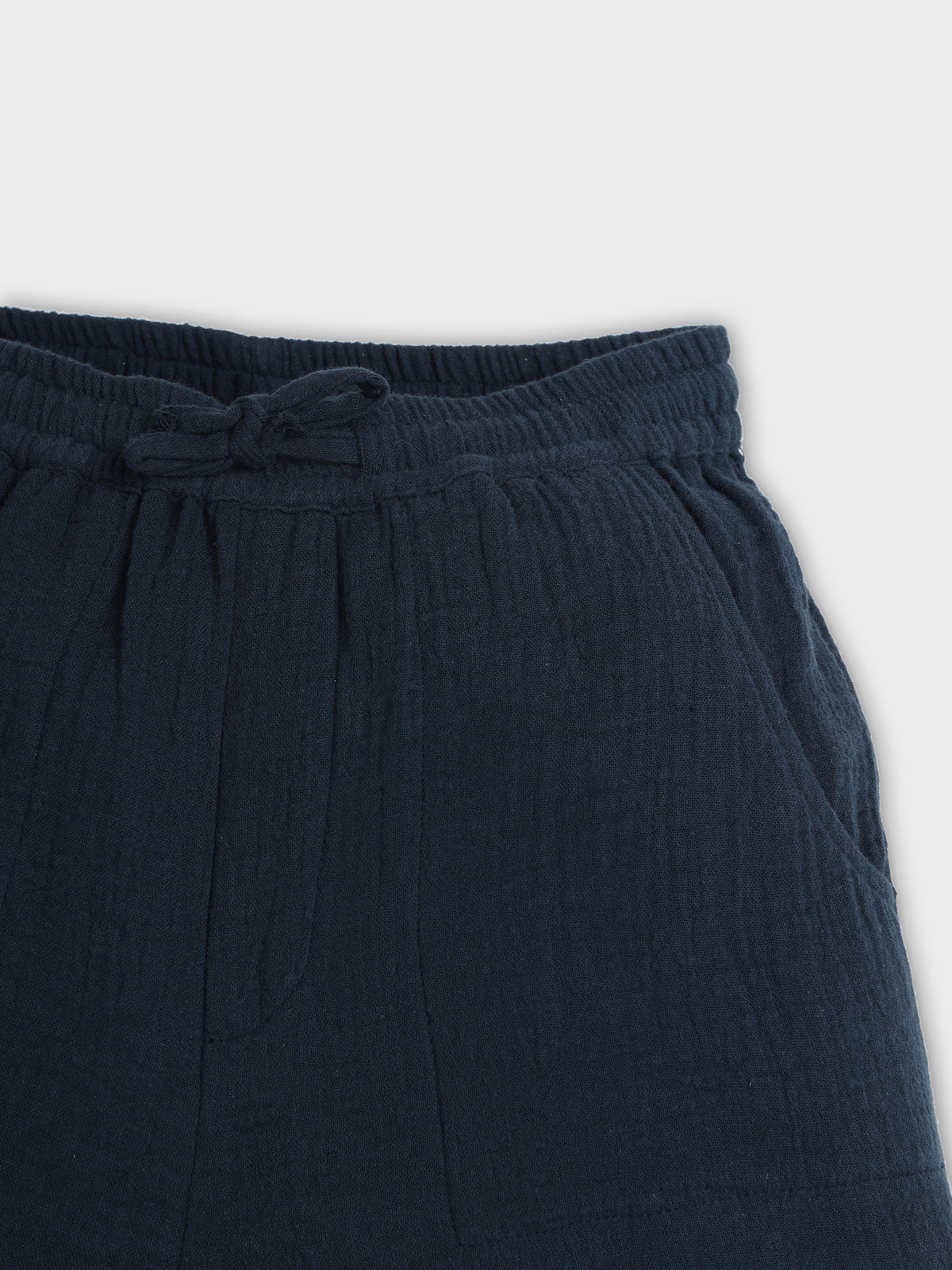 Deep Sea Striped Cotton Shorts