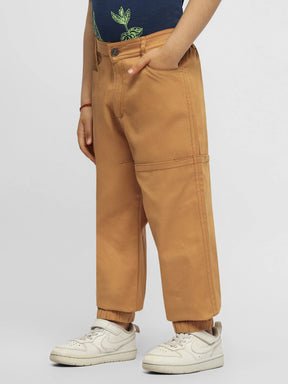 Brown Cotton Twill Pants