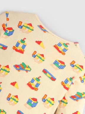 Master Builders Printed Cotton Sleepsuit
