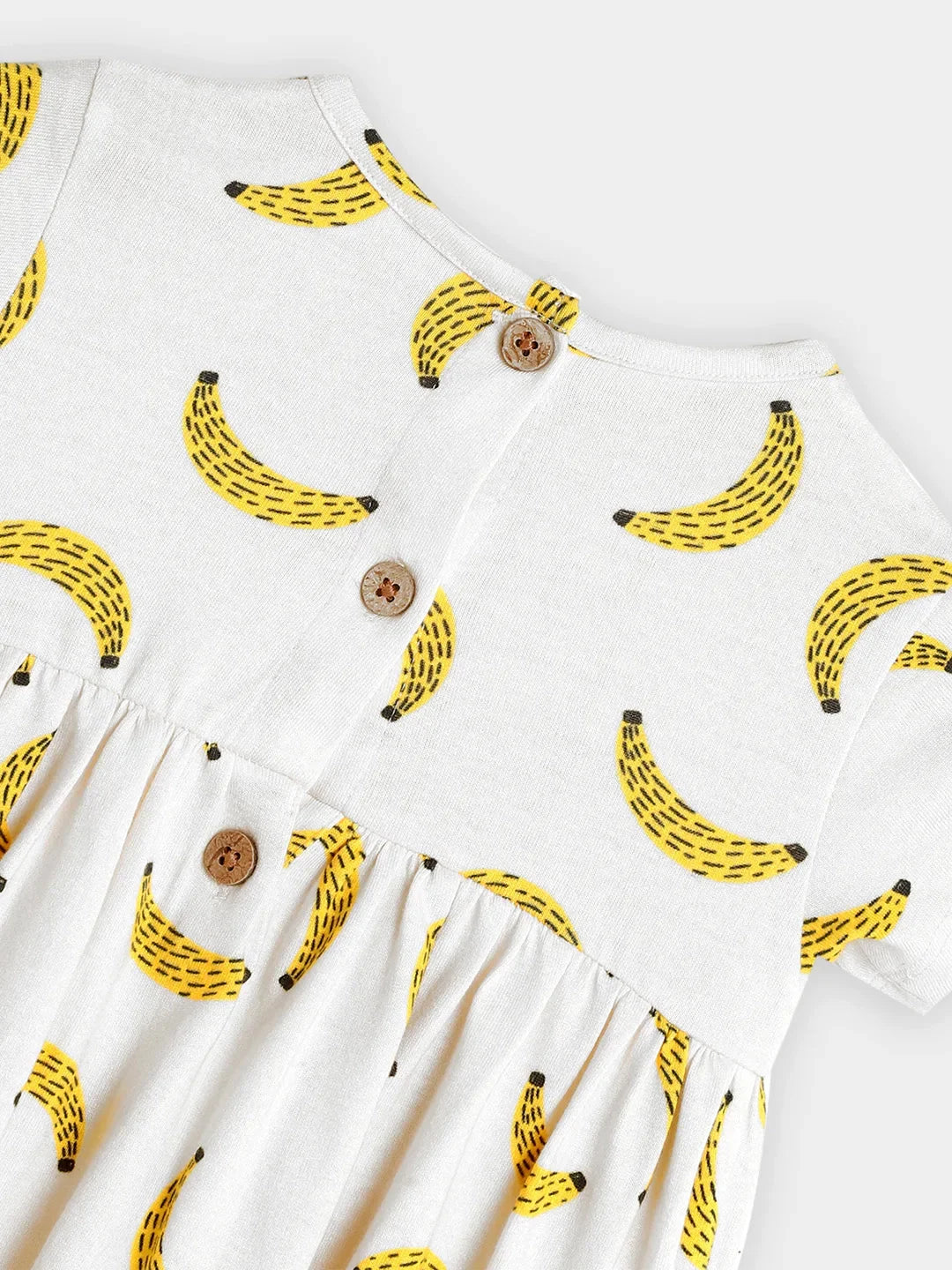 Happy Banana Cotton A-Line Dress