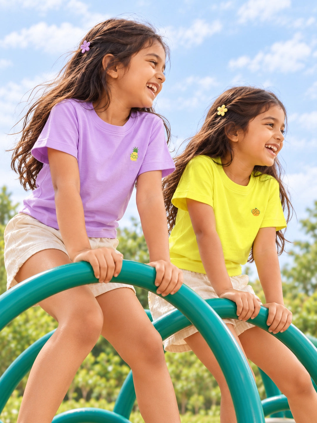 Pack of 2 Half Sleeves Girl's T-Shirts