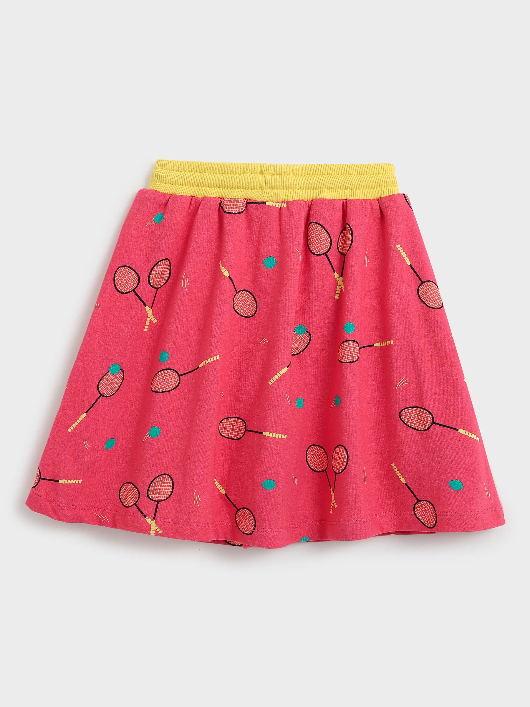 Ruffle Sleeve Top & Tennis Print Skort Co-ord Set