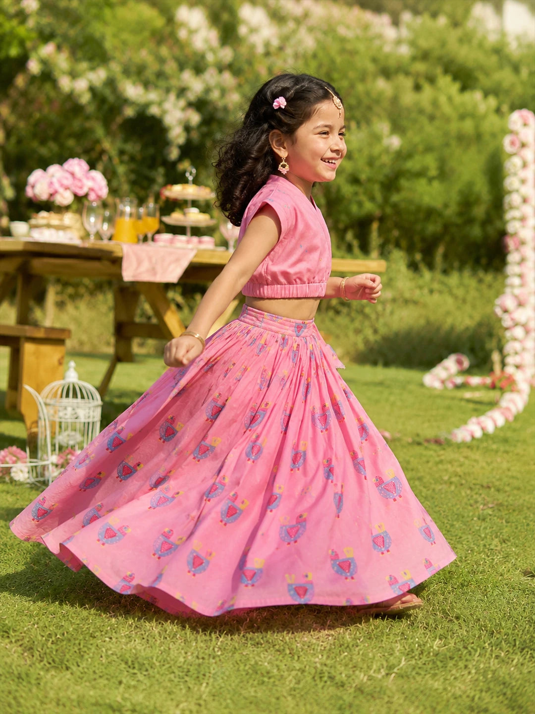 Embroidered Shantoon Top & Skirt Set