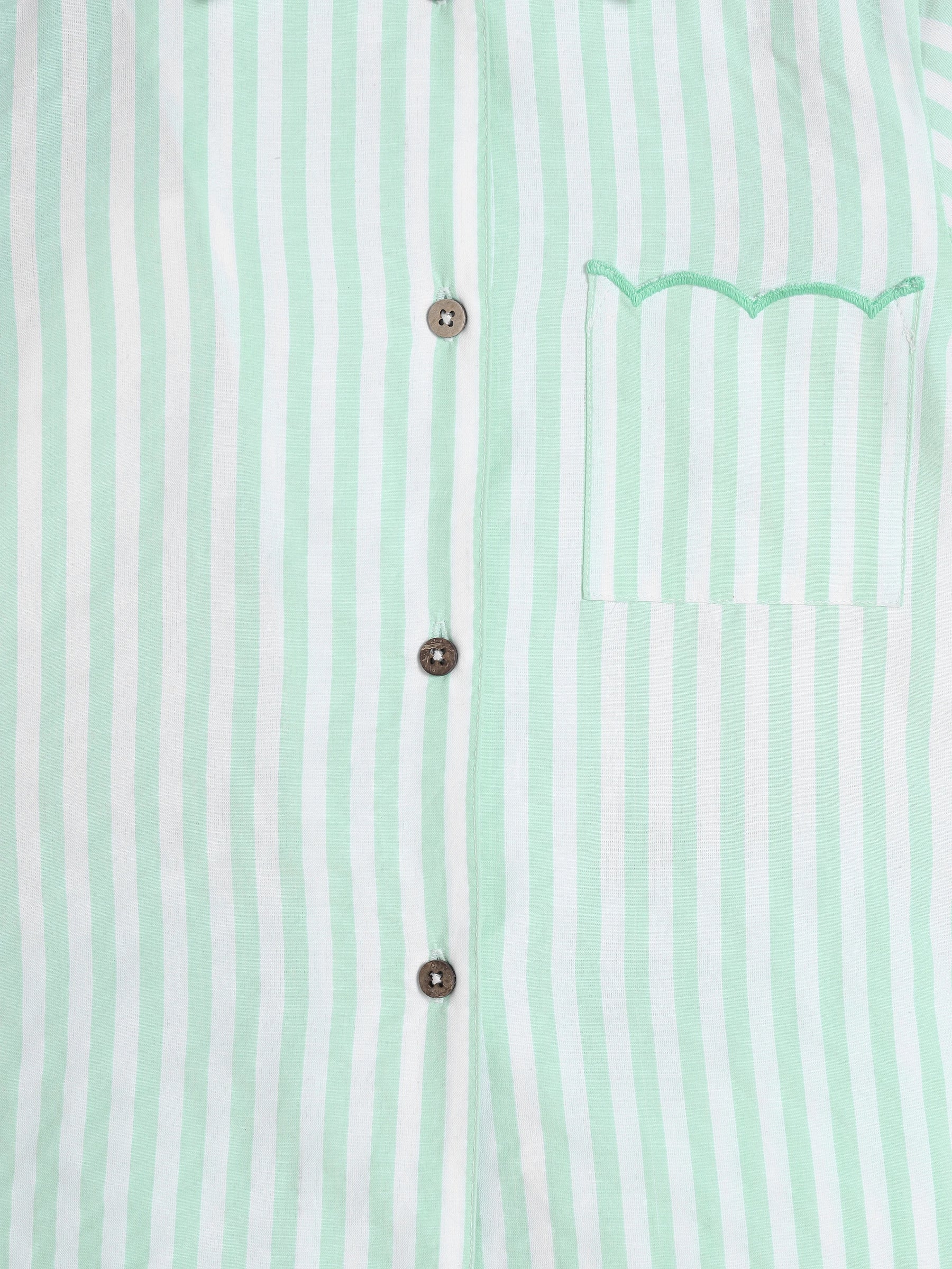Mint Stripe Scallop Co-ord Set
