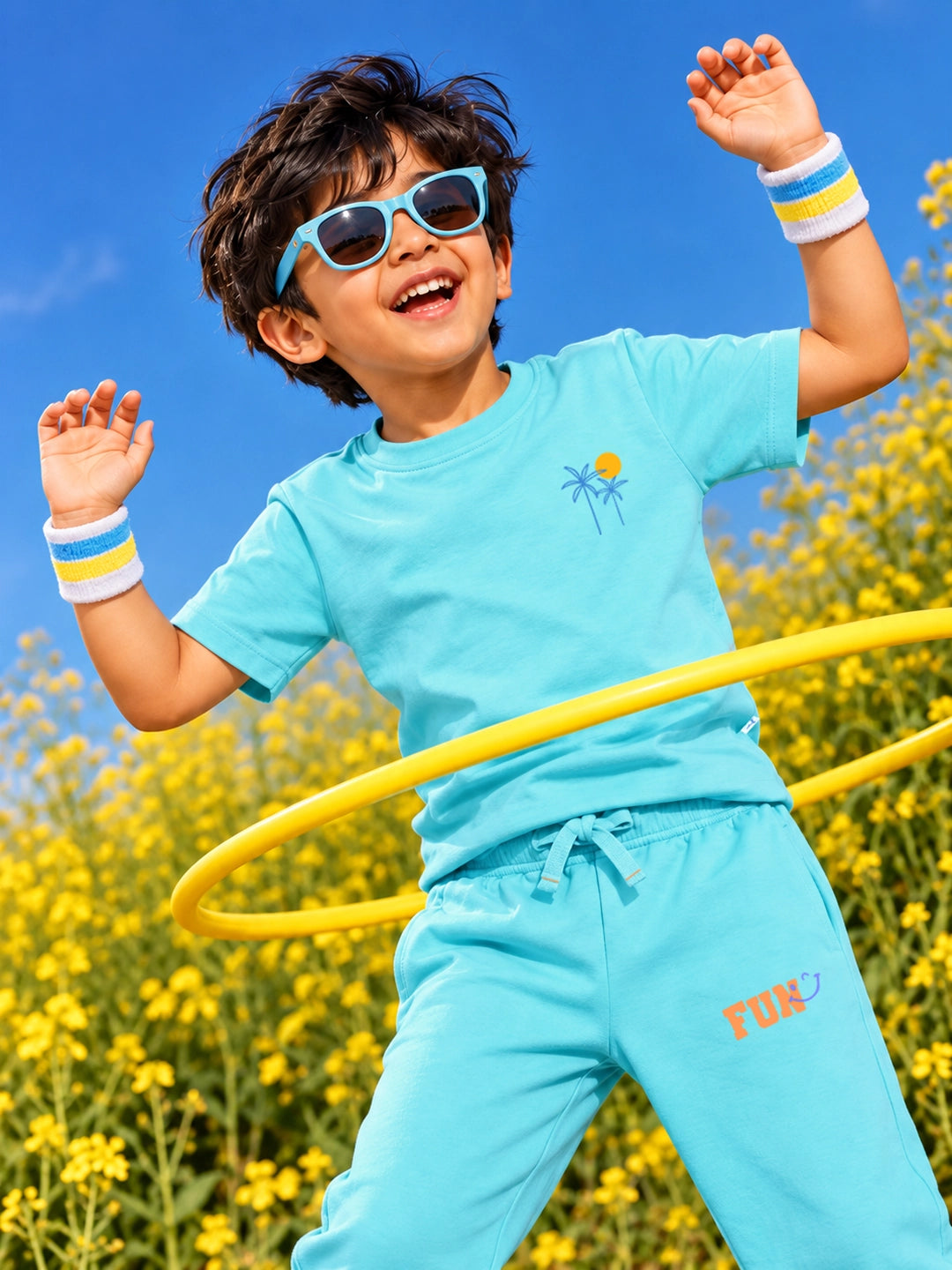 Aqua Blue T-Shirt & Jogger Set