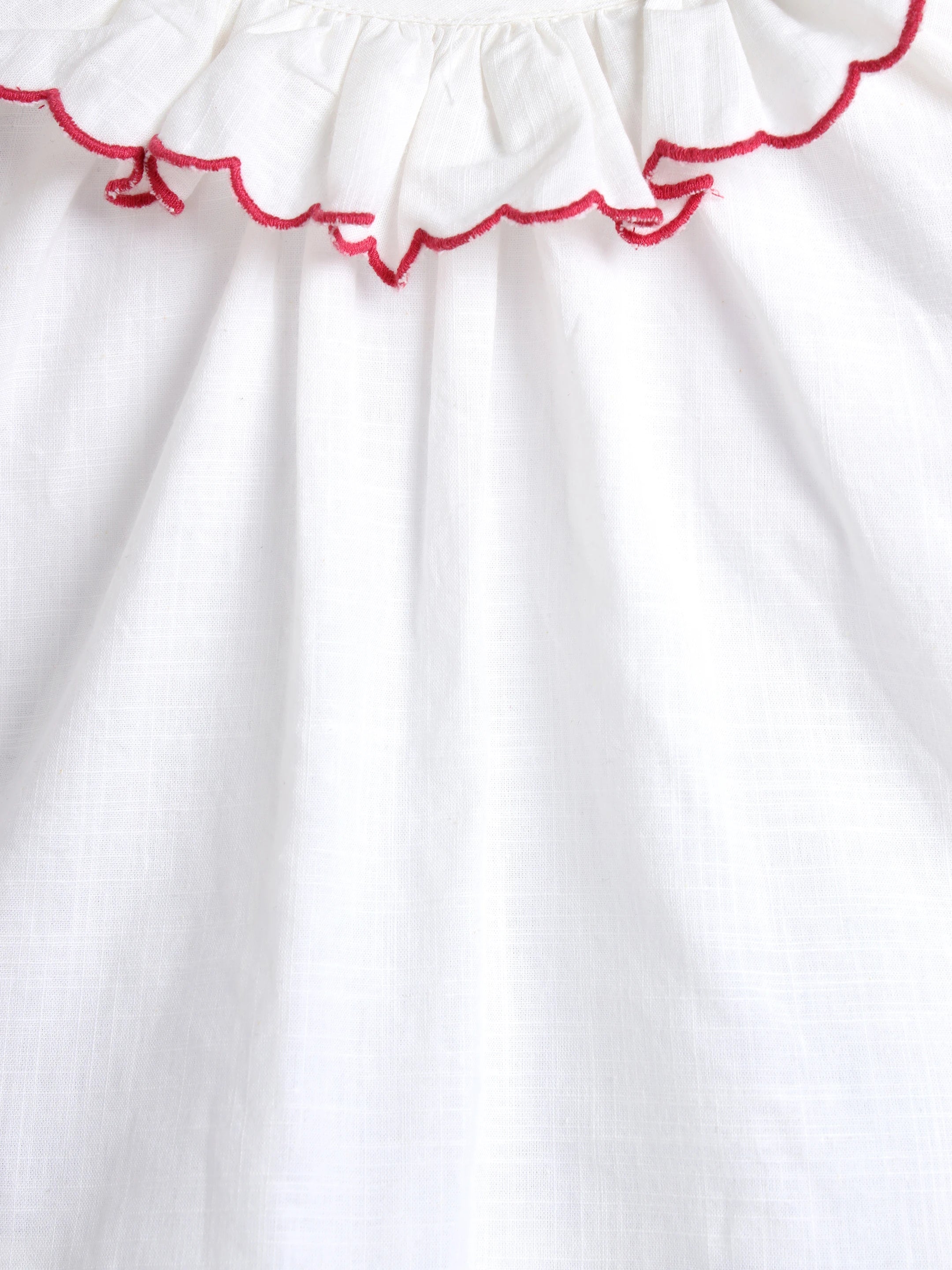 Frill Top and Embroidered Shorts Set