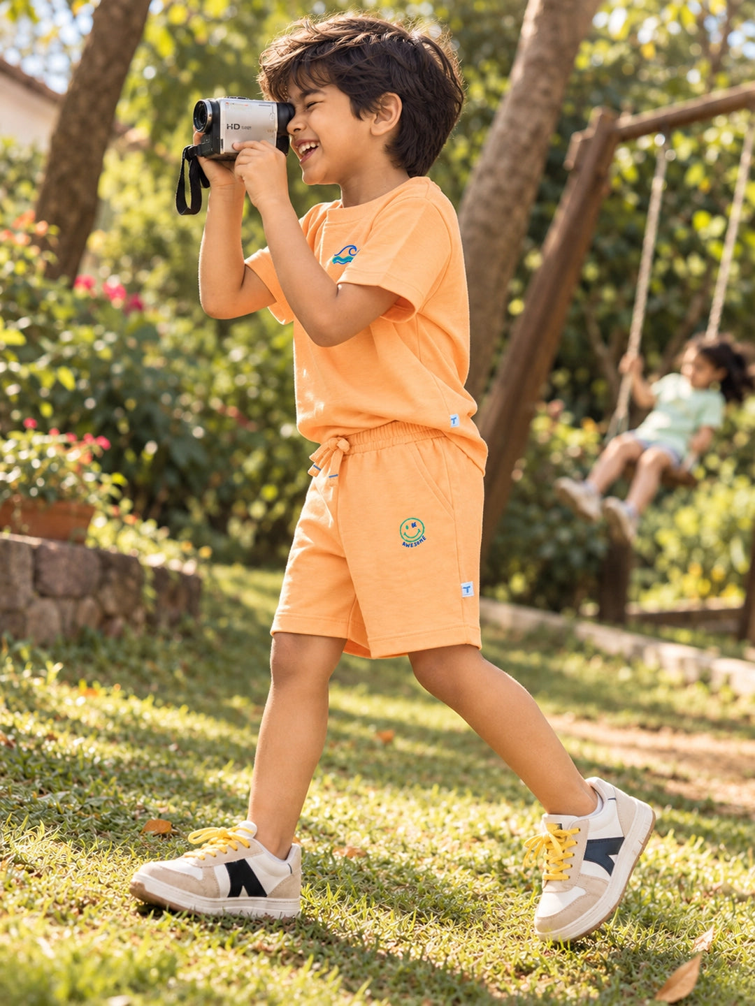Tangy Orange T-Shirt & Shorts Set