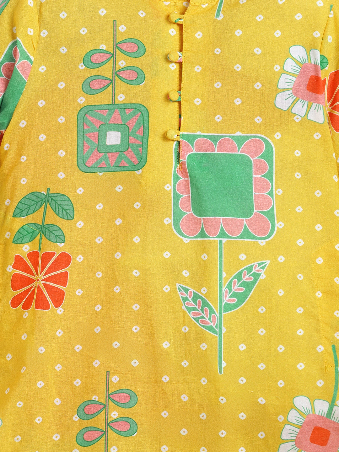 Yellow Printed Kurta Pajama Set