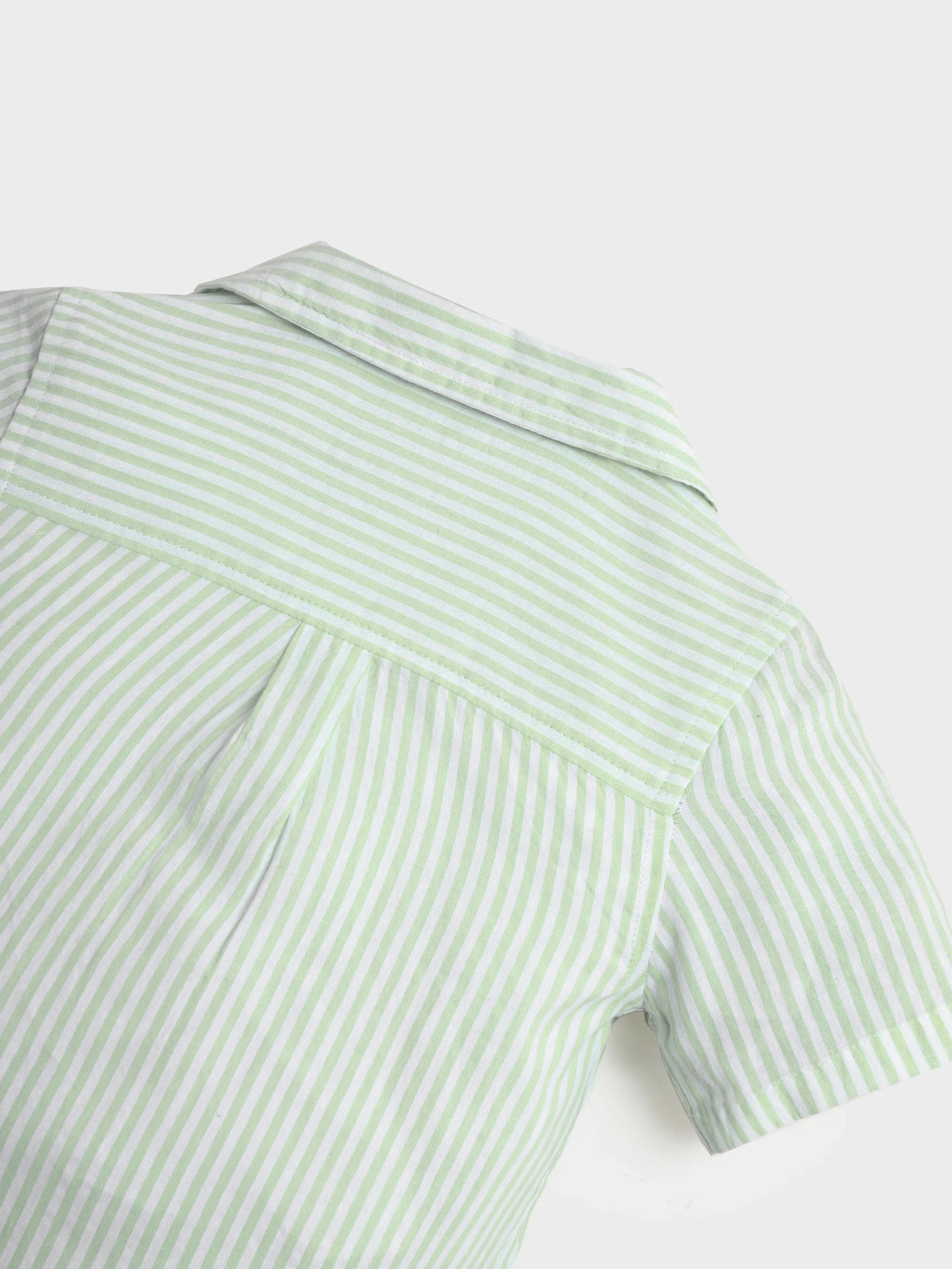 Mint Striped Shirt & Shorts Set