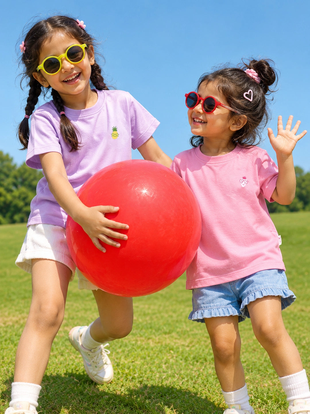 Pack of 2 Half Sleeves Girl's T-Shirts