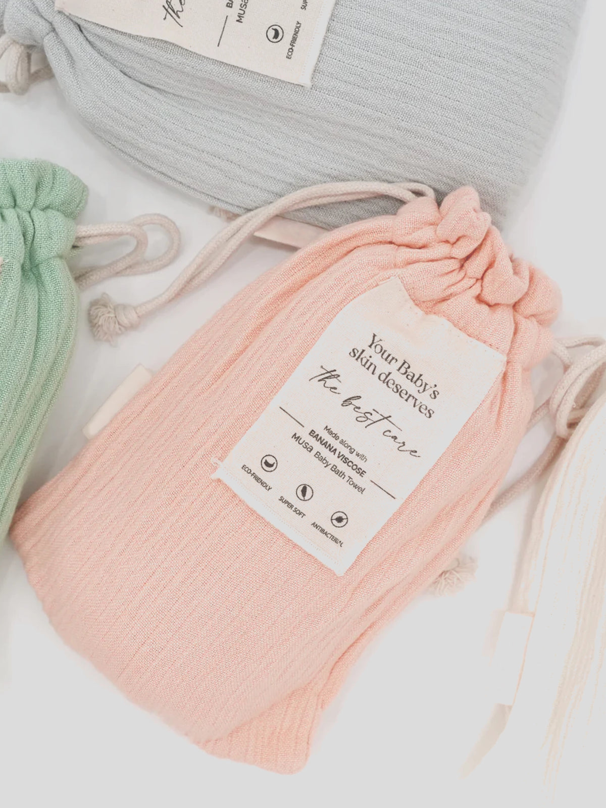 Banana Double Cloth Baby Towel Set- Peach Somersault