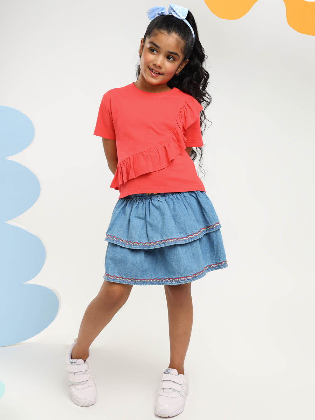 Embroidered Denim Skirt