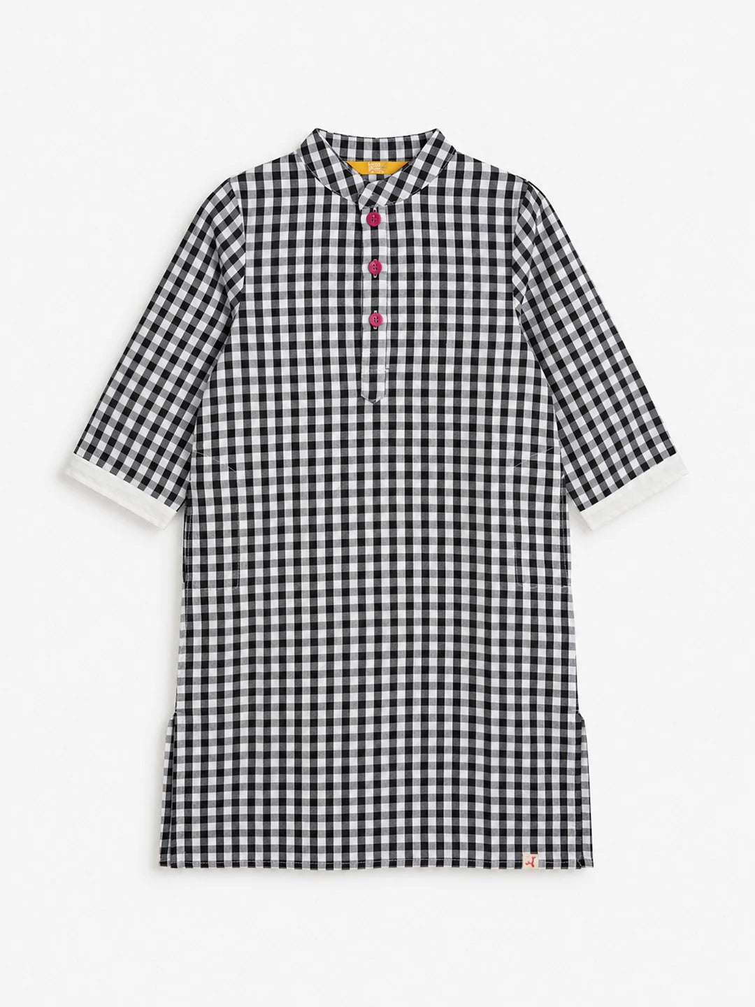 Black Gingham Kurta