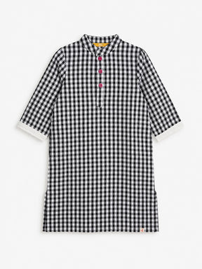 Black Gingham Kurta