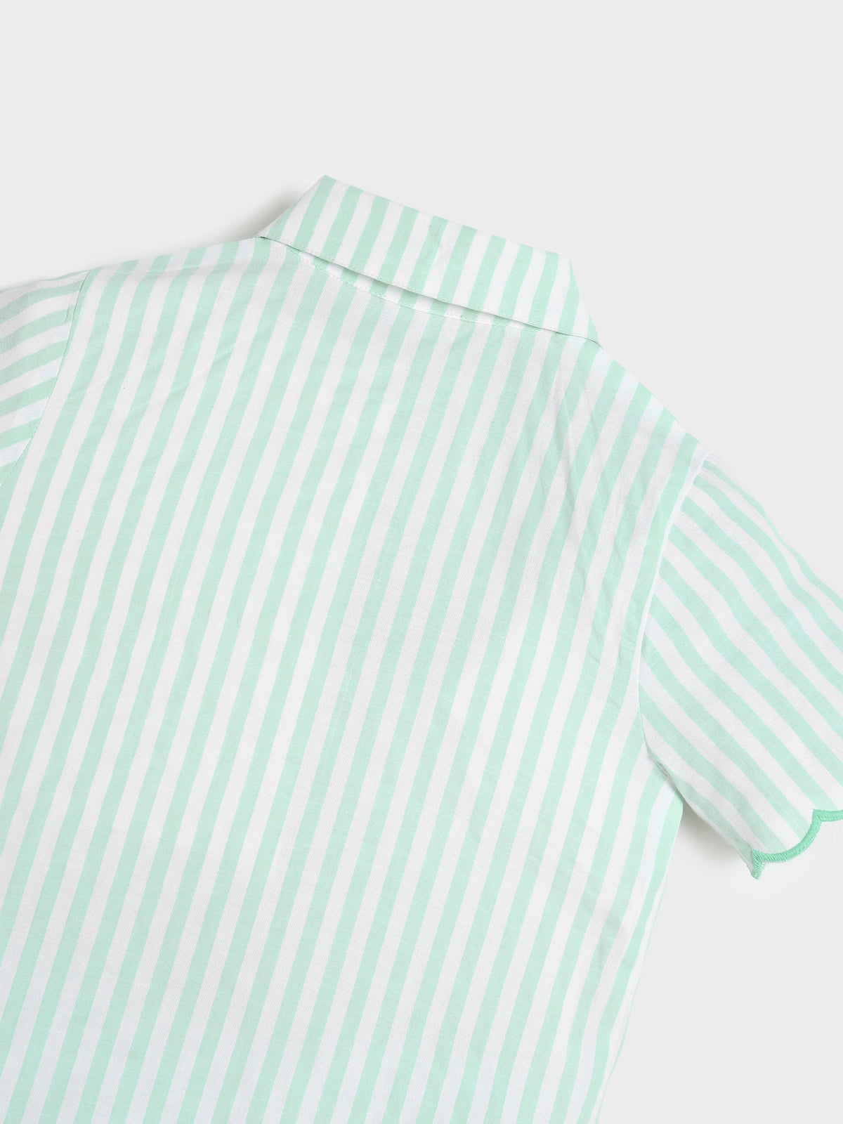 Mint Stripe Scallop Co-ord Set