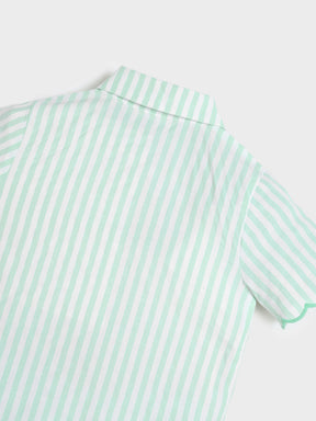 Mint Stripe Scallop Co-ord Set
