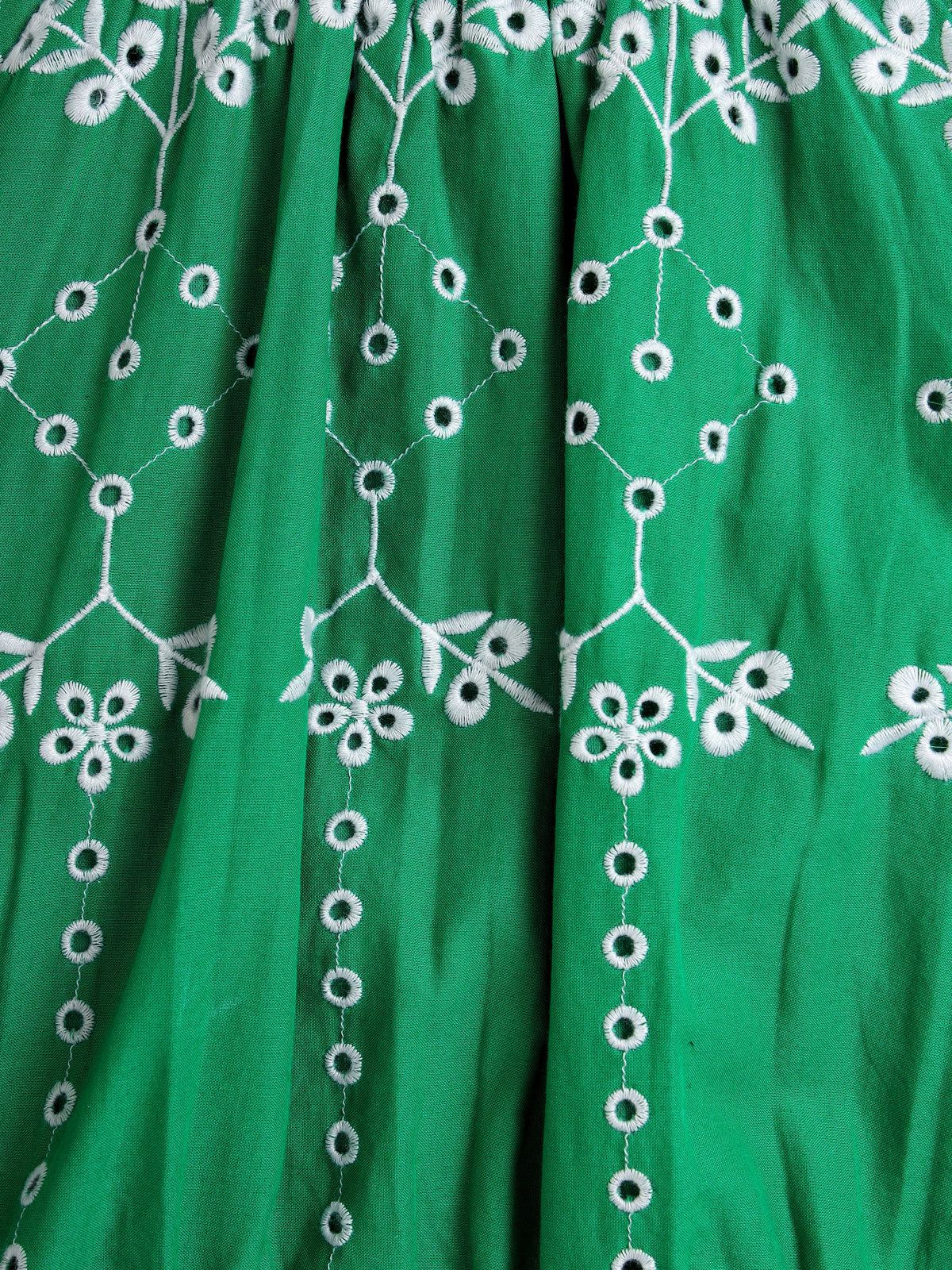Green Schiffli Top and Skirt Set