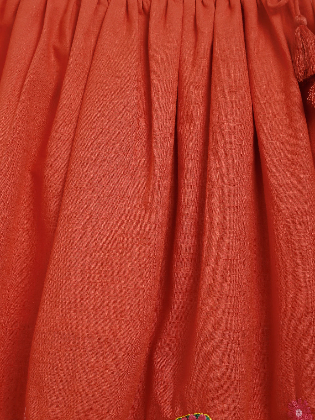 Red Embroidered Skirt Top Dupatta Set