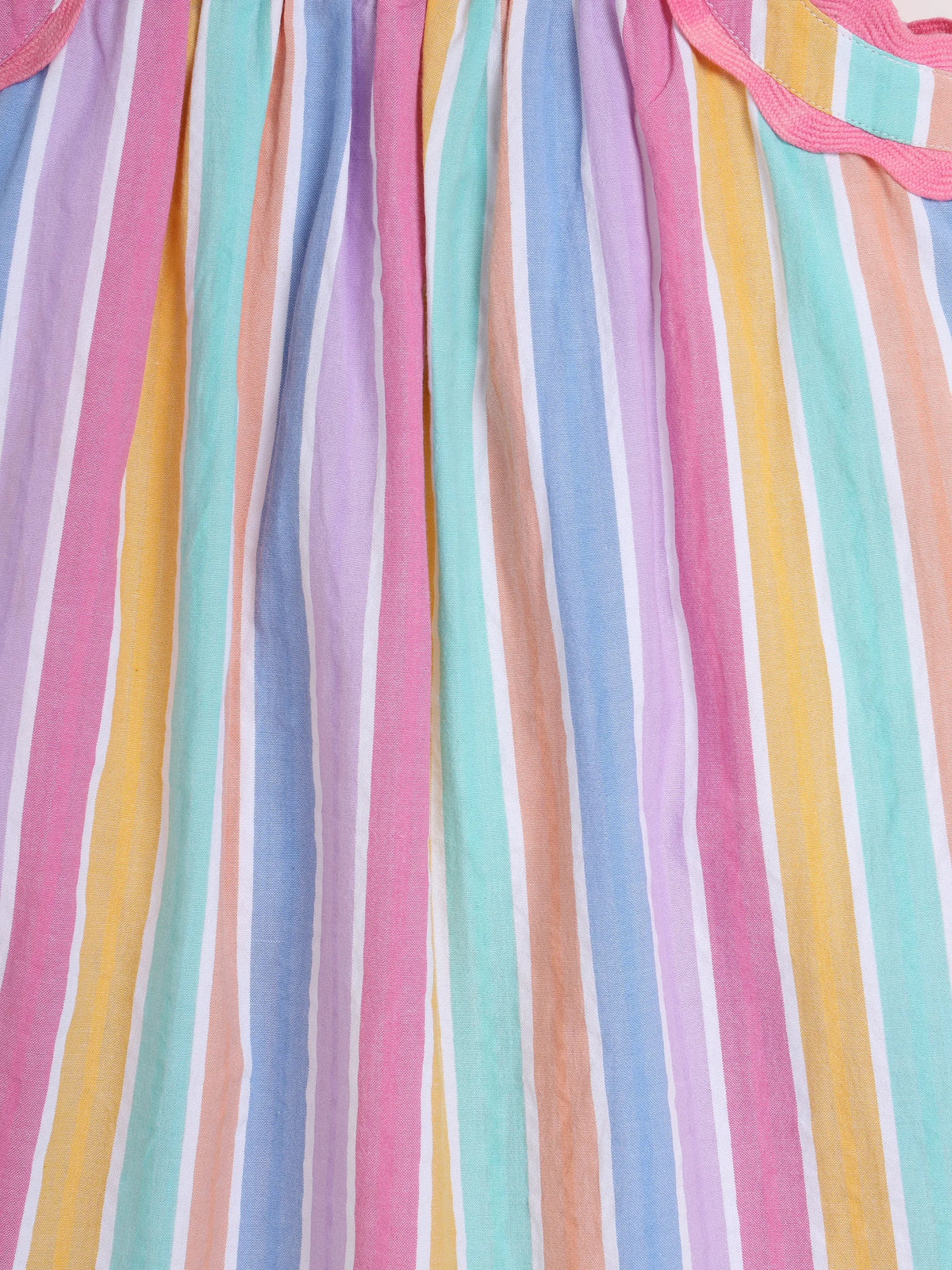 Girls Rainbow Strips Dress