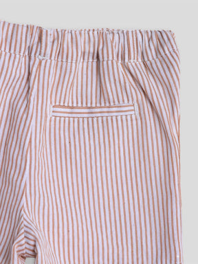 Happy Tree Cotton Shirt & Striped Shorts Set