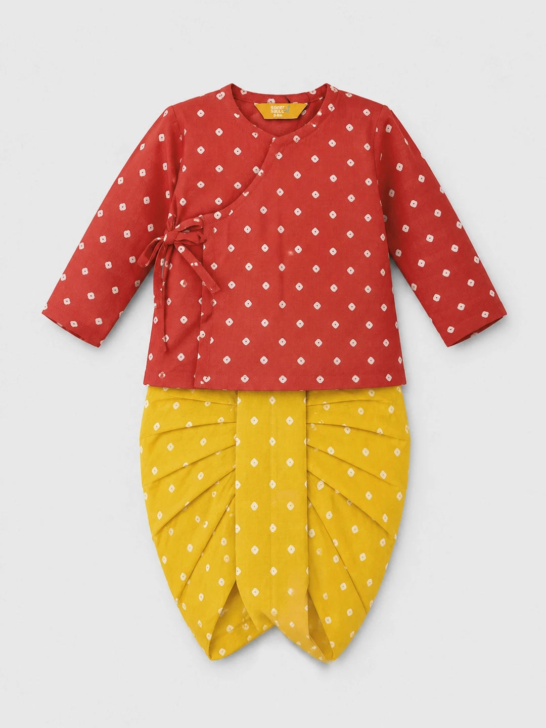 Printed Wrap Kurta Dhoti Set