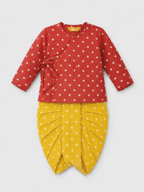 Printed Wrap Kurta Dhoti Set