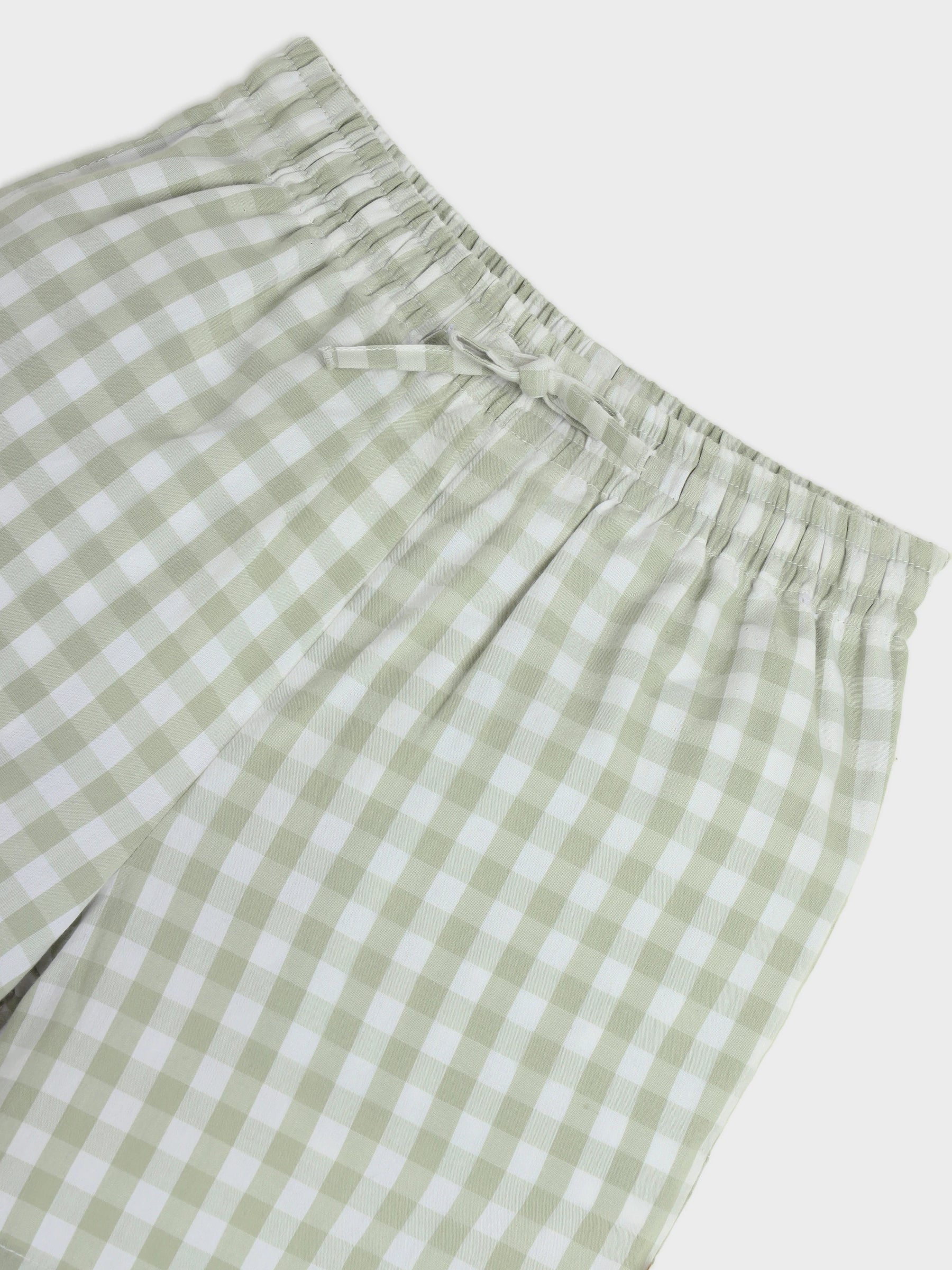 Checkered Green Shirt & Shorts Set