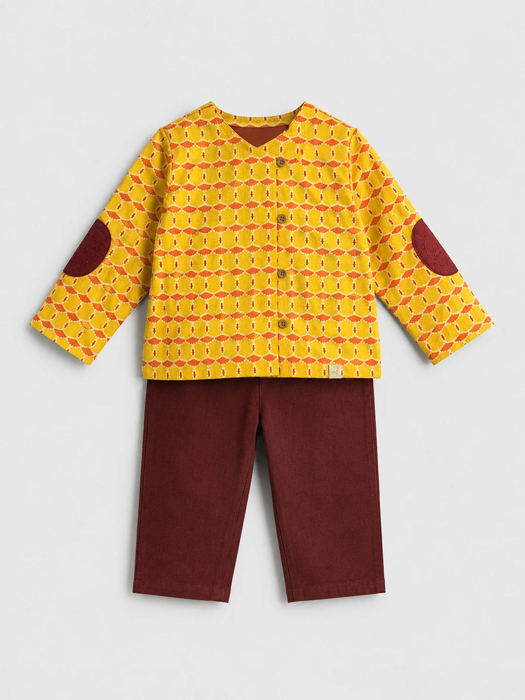 Elbow Patch Kurta Pajama Set