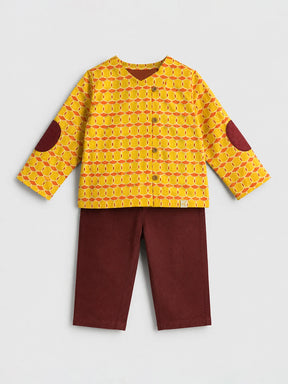 Elbow Patch Kurta Pajama Set