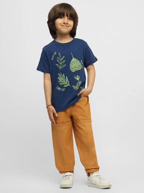 Leafy Drop Shoulder Cotton Tee