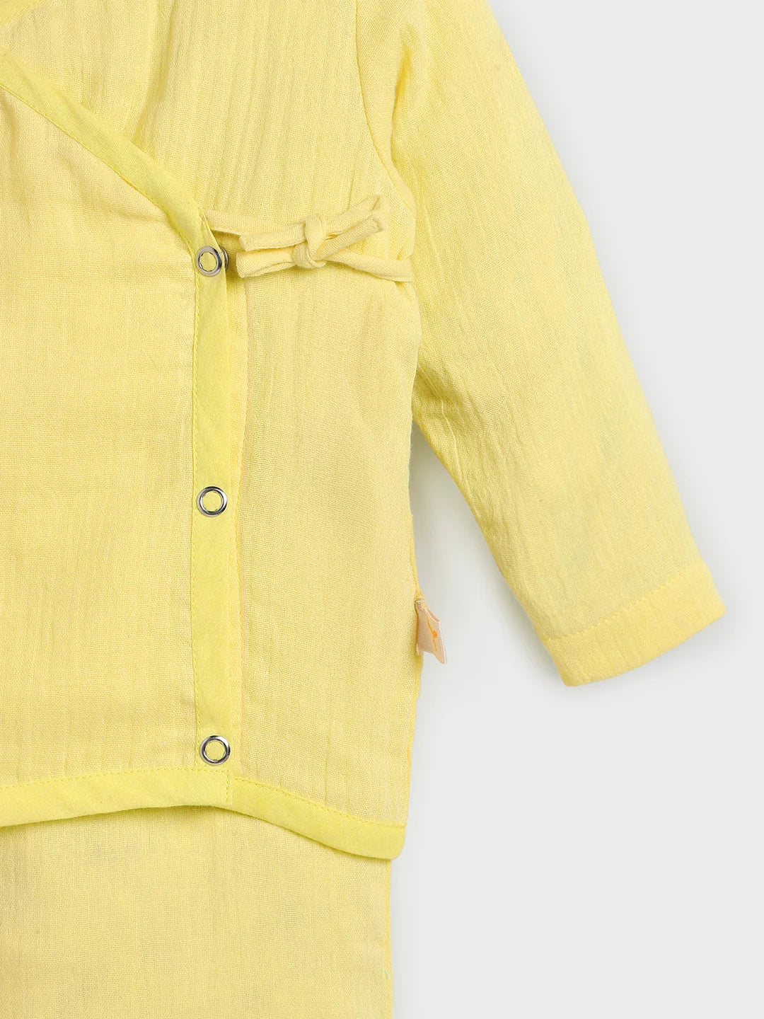 Yellow Wrap Around Cotton Jhabla Set