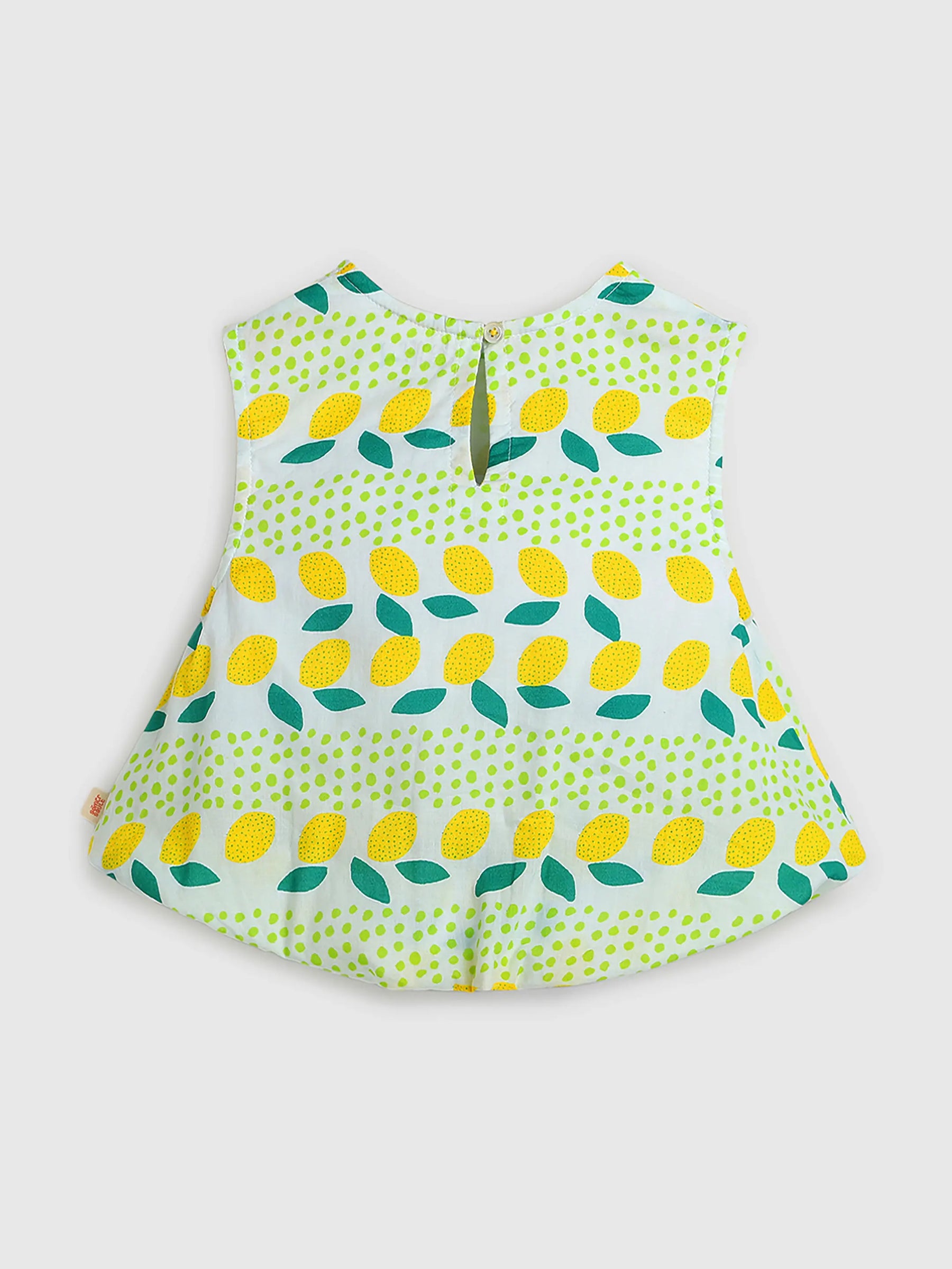 Lemon Print Peplum Top & Mint Skirt Co-ord Set