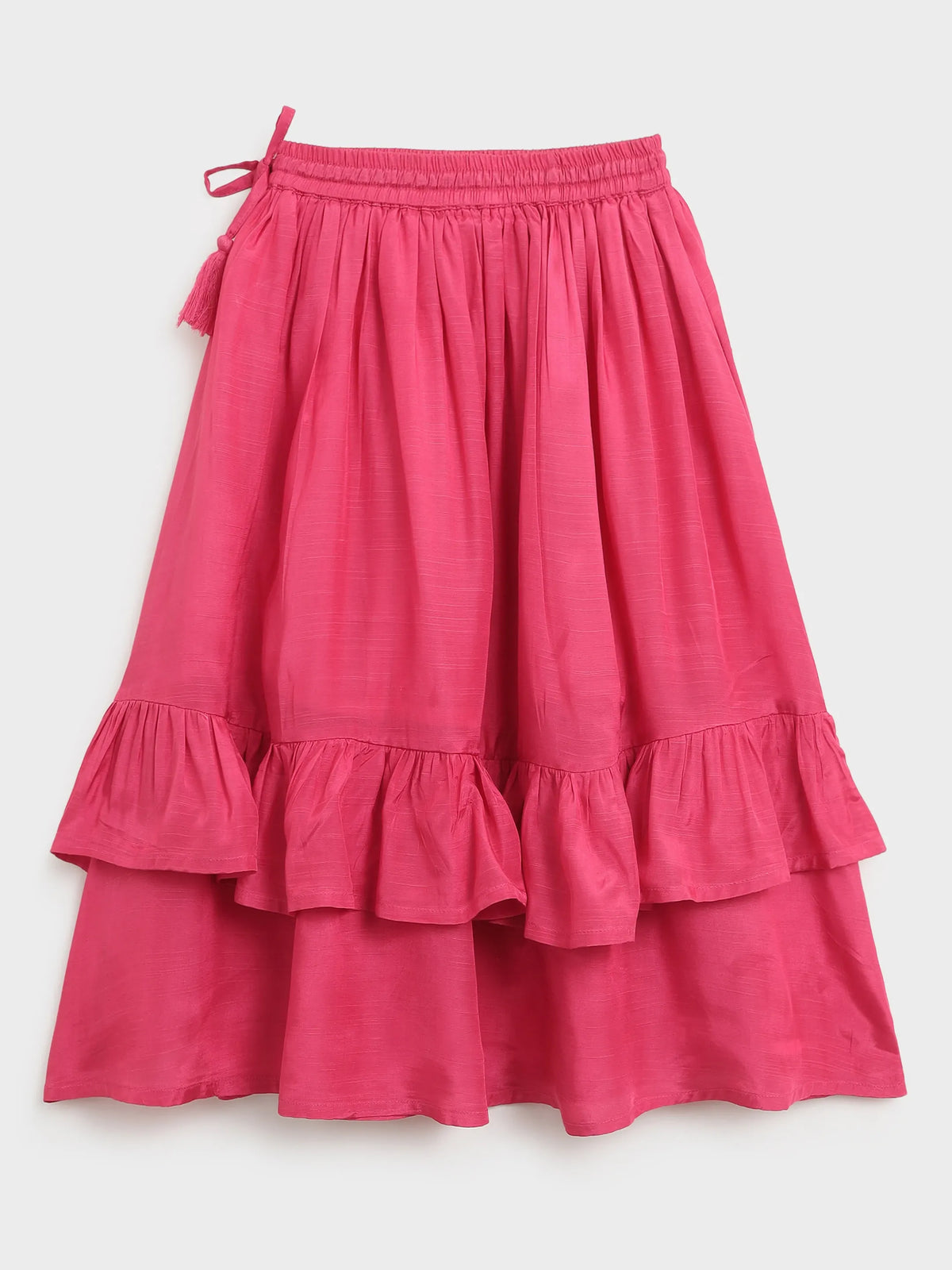 Pink Pinwheel Embroidered Top & Skirt Set