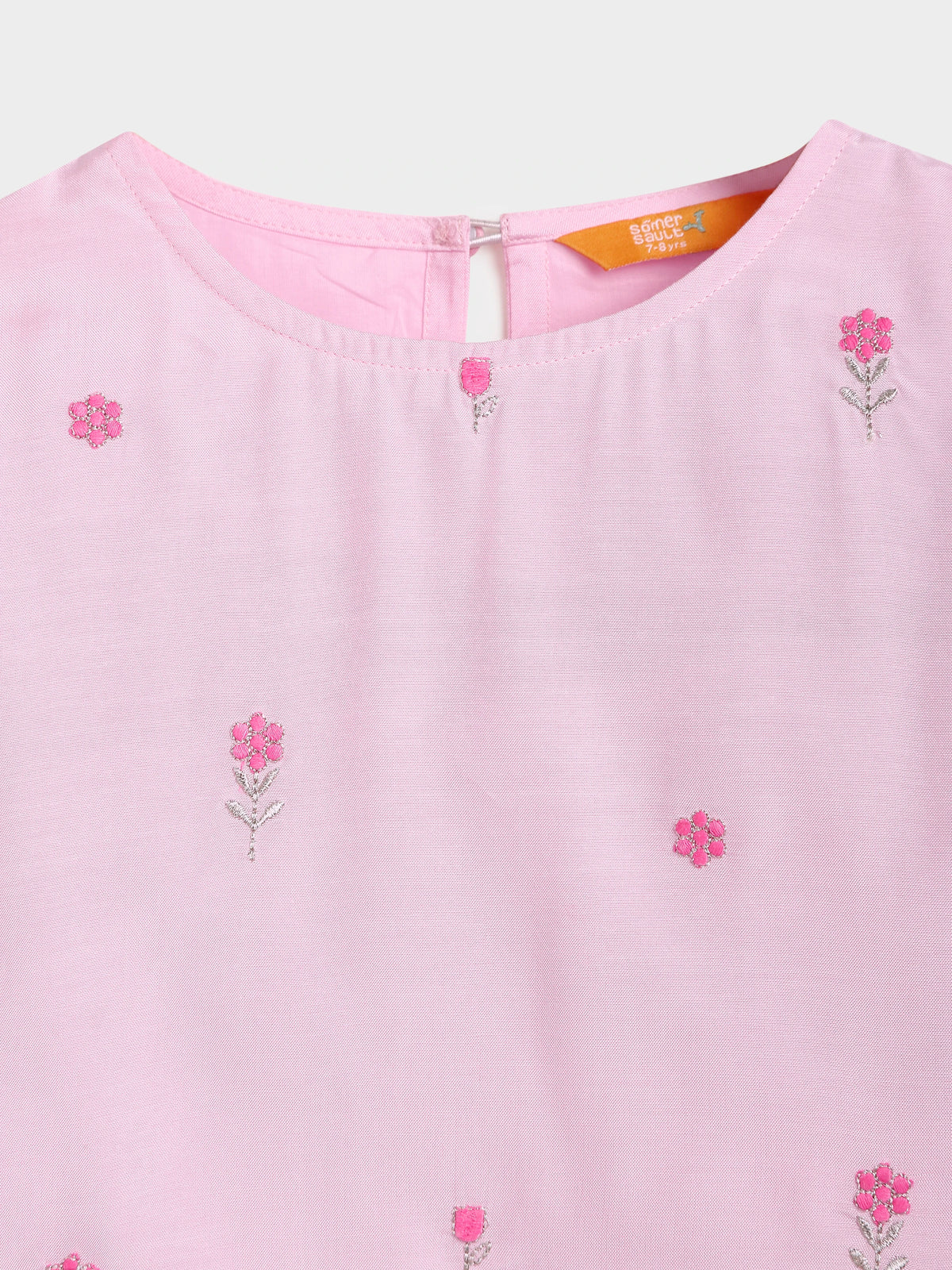 Pink Crop Top Skirt Dupatta Set